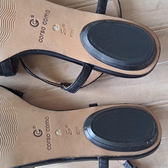 Corso Como Black Flats with Ankle Strap - Picture 7 of 11